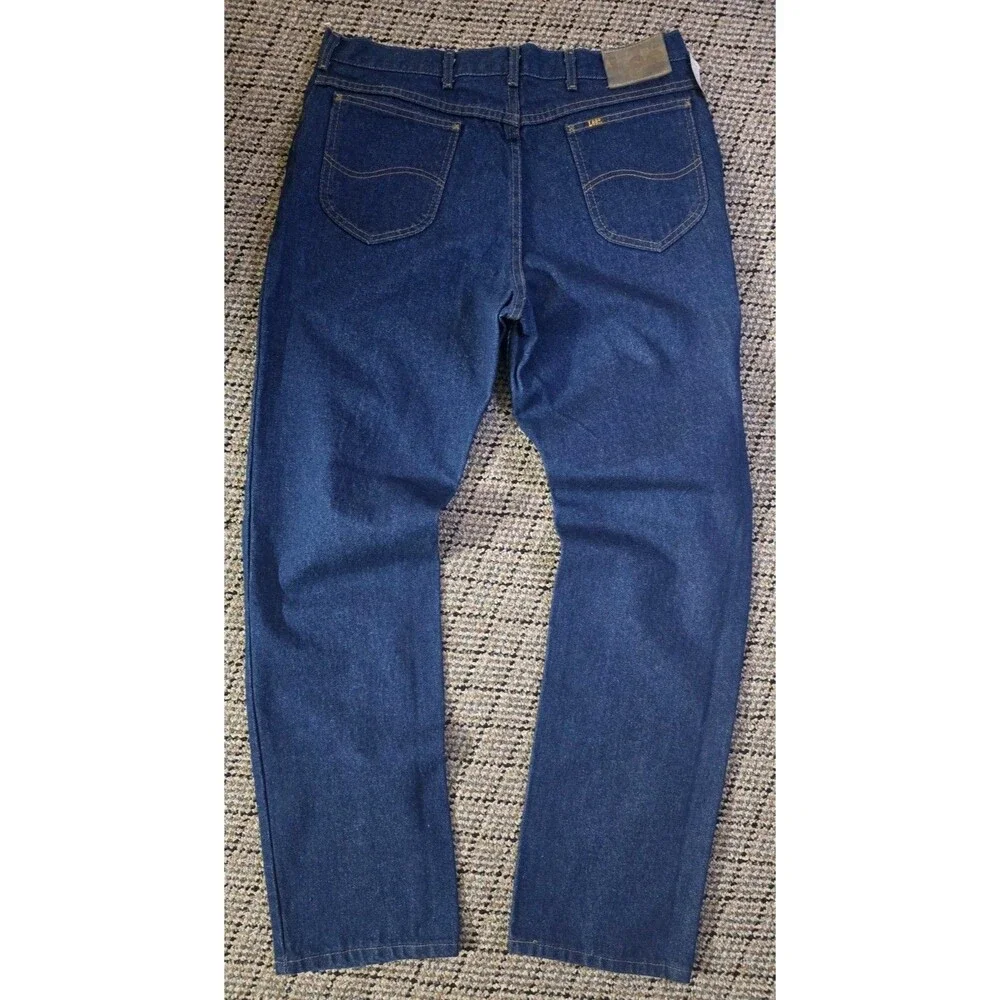 Vintage Lee Jeans Men’s Size 38x33 Dark Indigo Tapered Leg New USA Union Tag